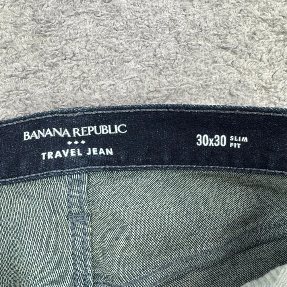 Banana Republic Travel Jeans 31x27 (hemmed) Slim Fit Washed Indigo Blue Stretch